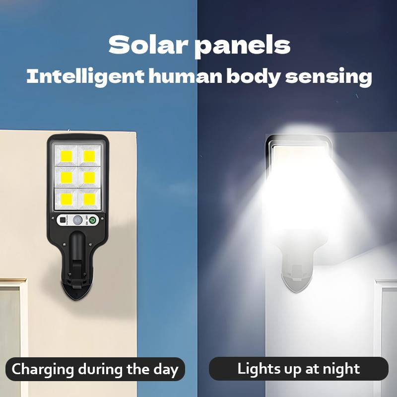 Solar Street Lights Motion Sensor Security Solar Flood Lights Outdoor Road Wall Lamp with 3 Lighting Modes for Front Door,Garden,Yard,Garage,Path