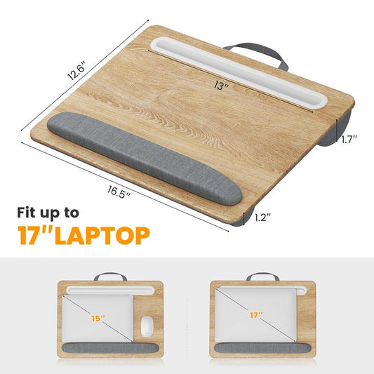 Flycity Portable Lap Desk with Pillow Cushion – Fits up to 17" Laptops,Lightweight Laptop Tray for Home,Office,Travel
